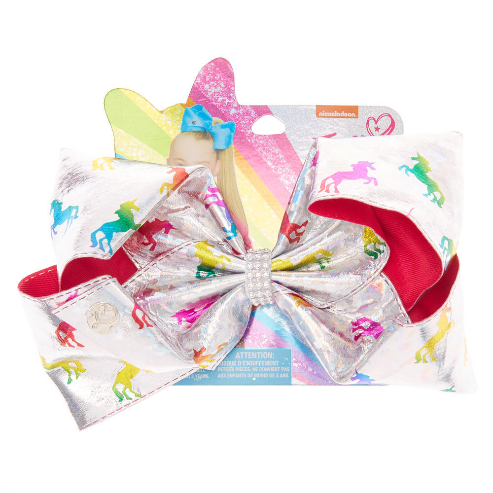 JoJo Siwa™ Large Unicorn Wonder Hair Bow – Silver,