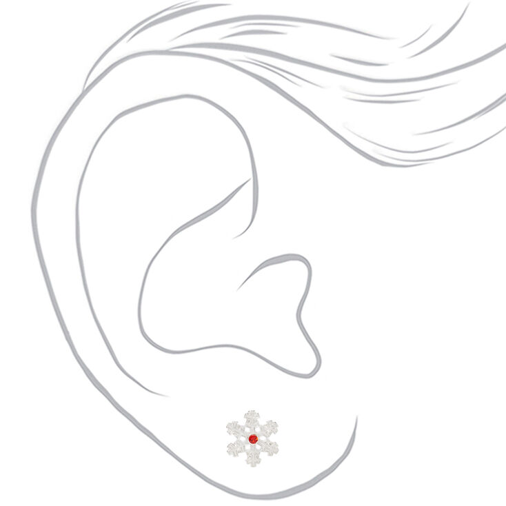 Silver Snowflake Stud Earrings,