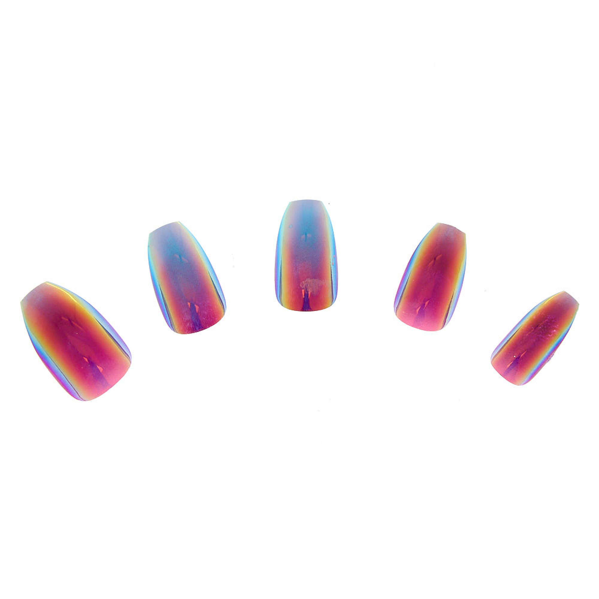 Holographic Cosmic Faux Nail Set - 24 Pack | Claire's US