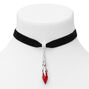 Blood Drop Choker Necklace - Black,