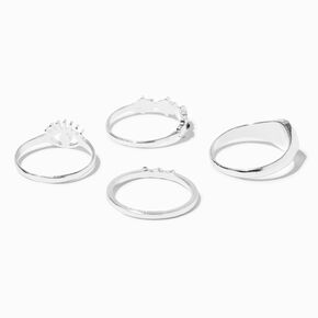 Silver Yin-Yang Mystical Rings - 4 Pack,