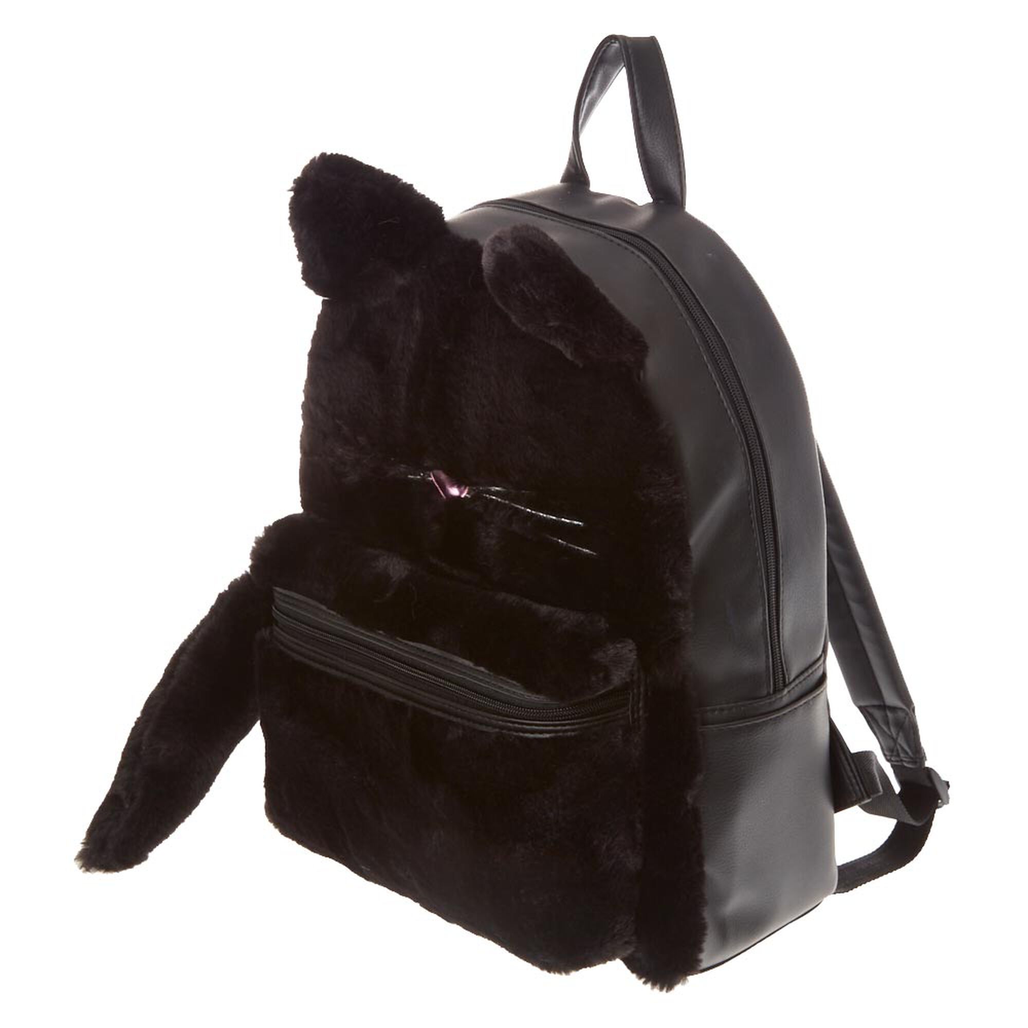 Furry Cat Medium Backpack Black Claire S Us
