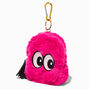 Pink Furry Surprised Eyes Mini Backpack Keychain,