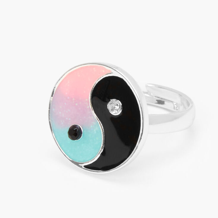 Silver Glow In The Dark Yin Yang Ring Claire S Us