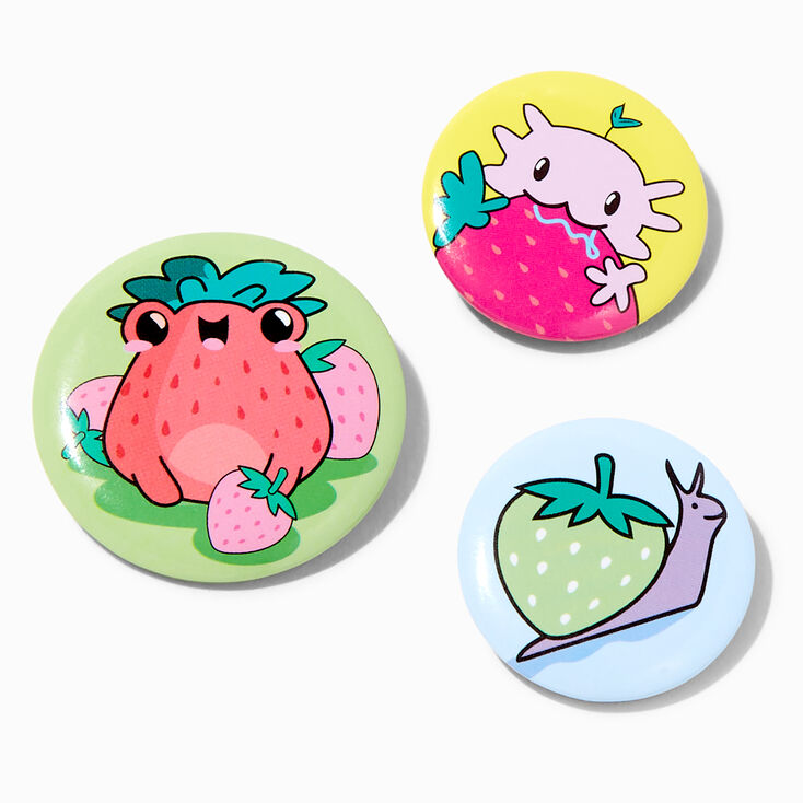 Berry Cute Critters Pinback Button Set - 3 Pack,