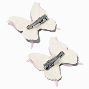 Claire&#39;s Club Purple Glitter Butterfly Hair Clips - 2 Pack,
