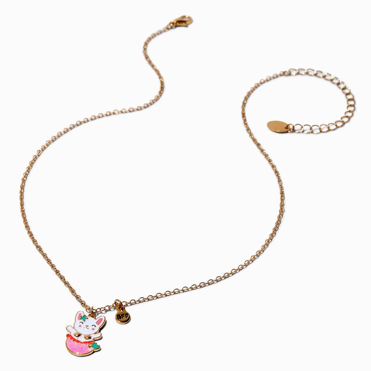 Best Friends Bunny Mermaid Pendant Necklaces - 2 Pack