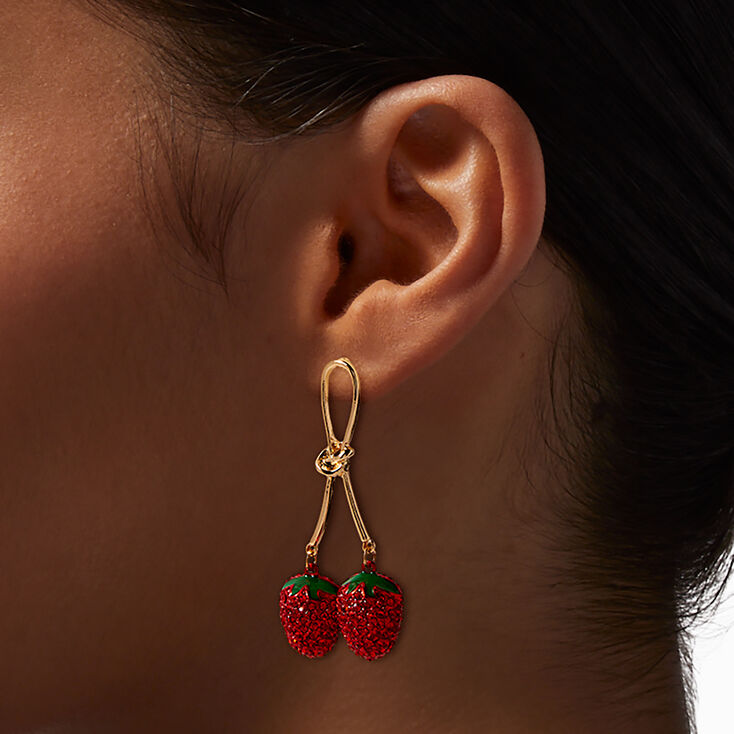 Red Strawberry Drop Earrings,
