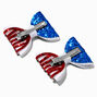 Glittery USA Flag Design Bow Hair Clips - 2 Pack,
