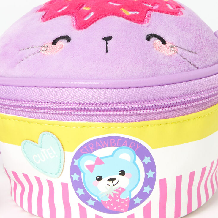Claire&#39;s Club Purple Bunny Cupcake Crossbody Bag,
