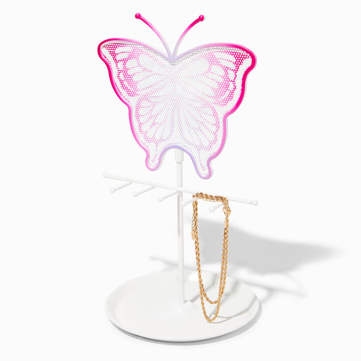 Pink Butterfly Jewelry Holder Tray,