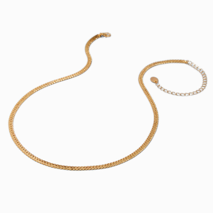 Collier de cha&icirc;ne queue de poisson d&eacute;licat couleur dor&eacute;e,