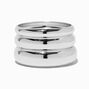 Silver-tone Mixed Chunky Bangle Bracelets - 3 Pack,