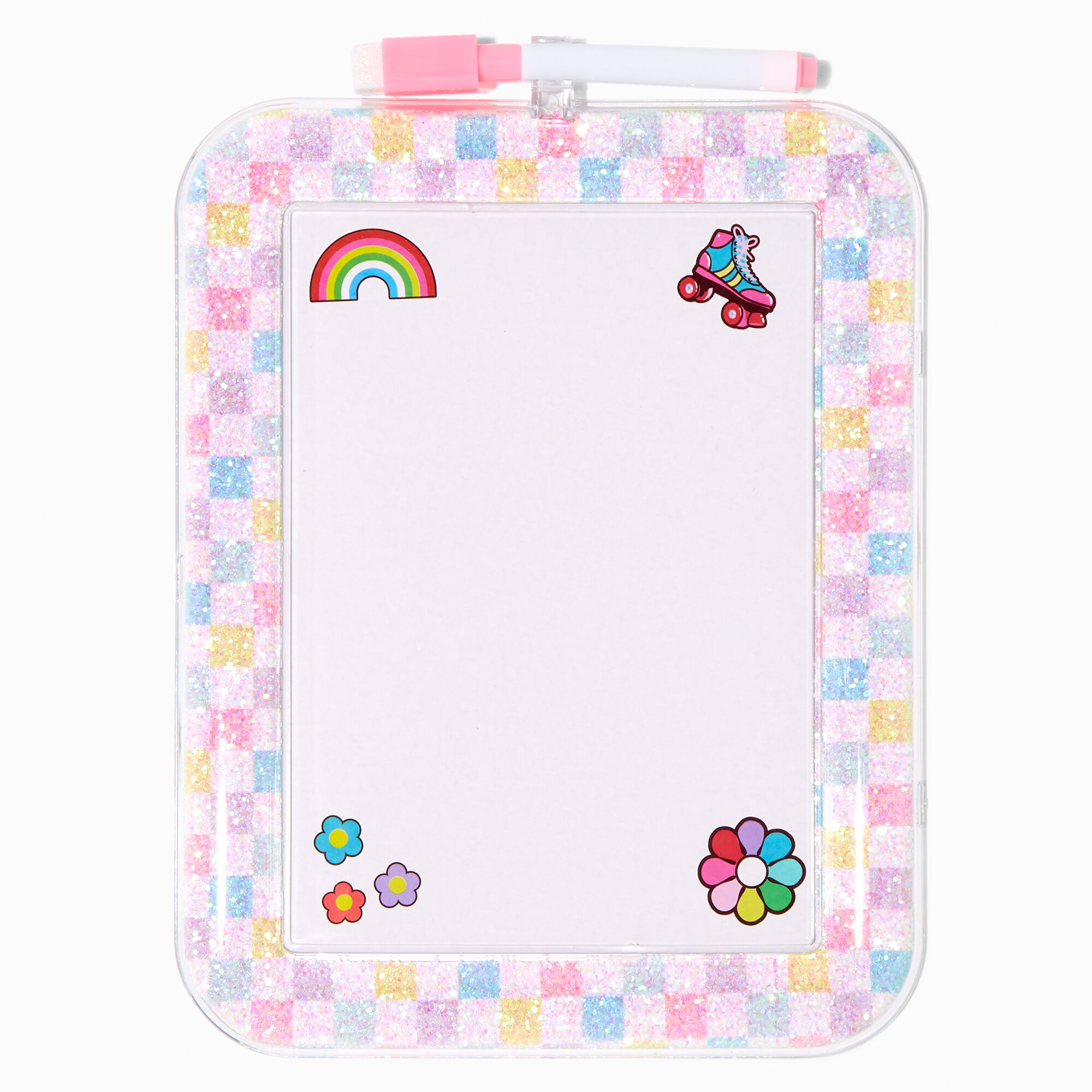 Glitter Checkered Dry Erase Locker Board,