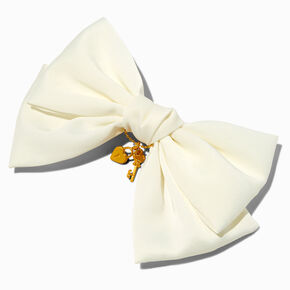 T H E M E x Claire&#39;s Heart Lock &amp; Key White Hair Bow Clip,