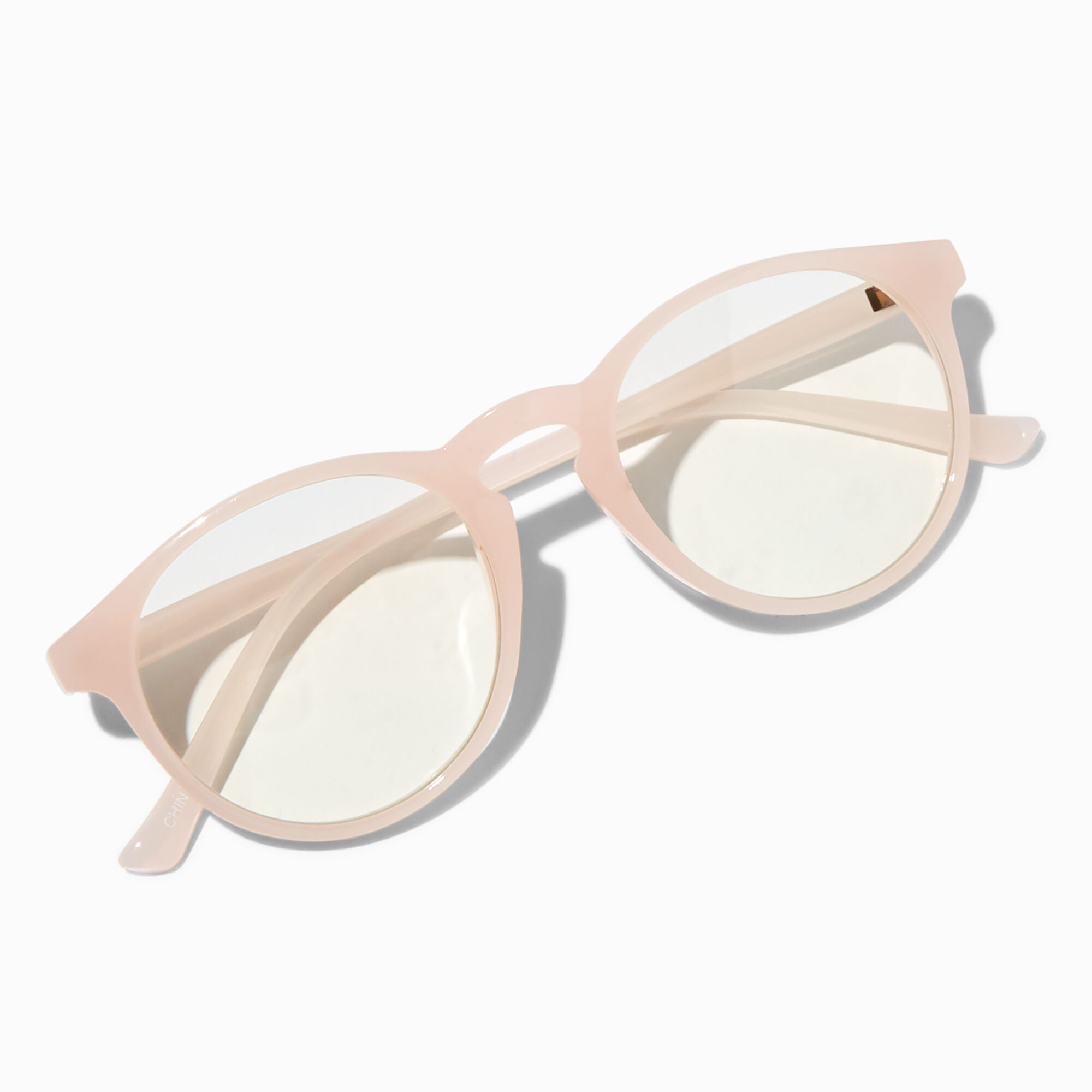 Claire's Club Milky Pink Clear Lens Oval Frames,