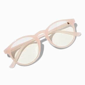 Claire&#39;s Club Milky Pink Clear Lens Oval Frames,