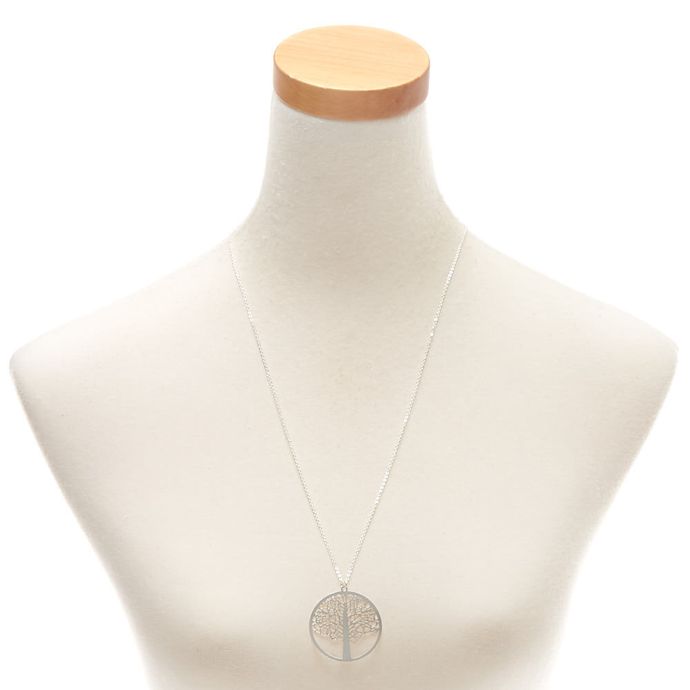 Silver Tree Pendant Necklace,