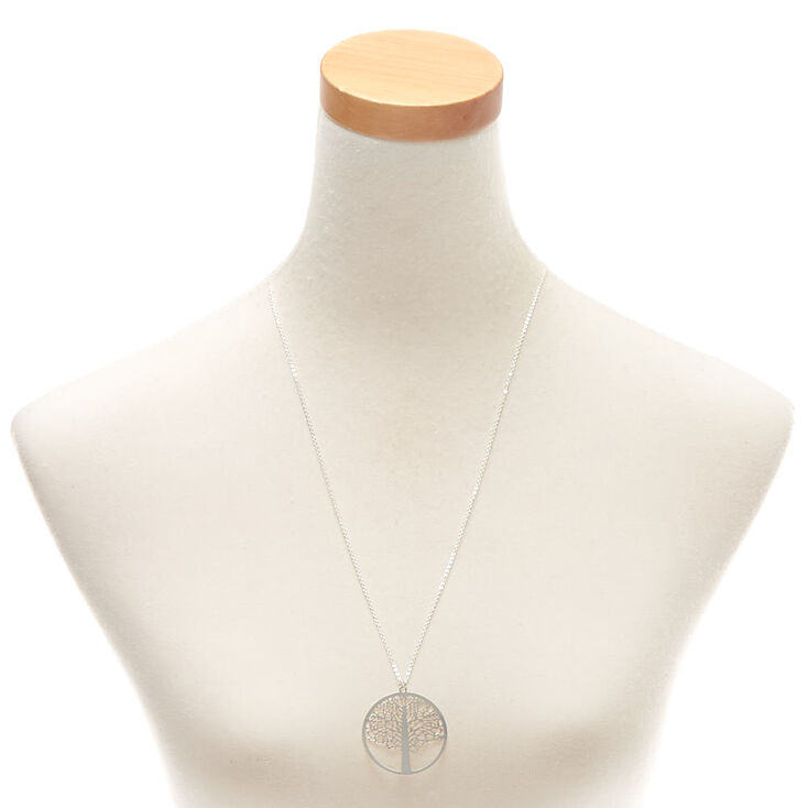 Silver Tree Pendant Necklace,