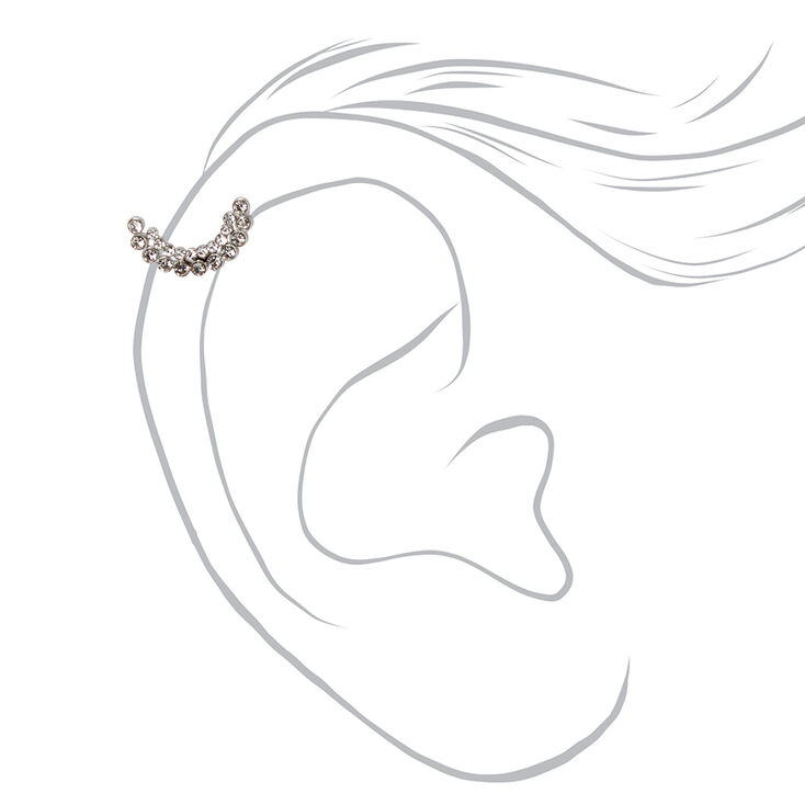 Silver 16G Crystal Curve Cartilage Earring,