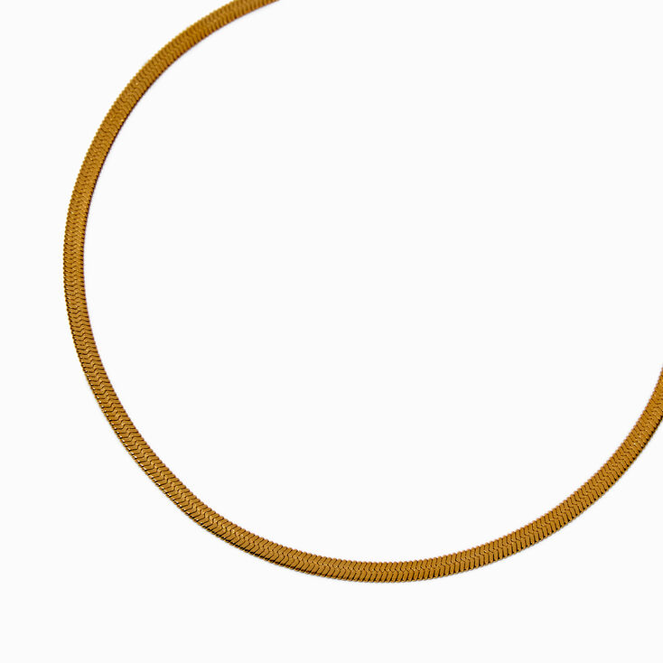 Collier de cha&icirc;ne serpent 3&nbsp;mm en acier inoxydable couleur dor&eacute;e,