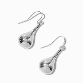 Silver-tone Liquid Drop Earrings,