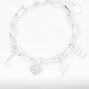 Silver L-O-V-E Charms Chain Link Bracelet,