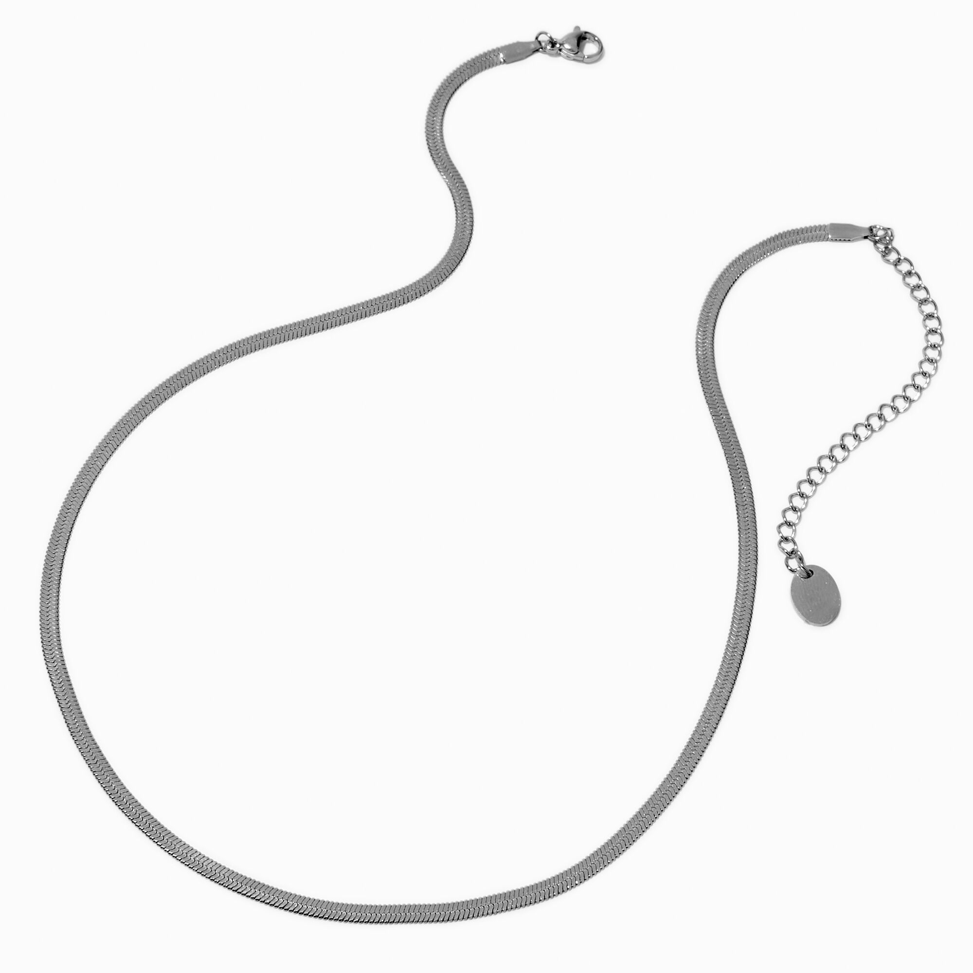 Silver-tone Stainless Steel 3mm Snake Chain Necklace,