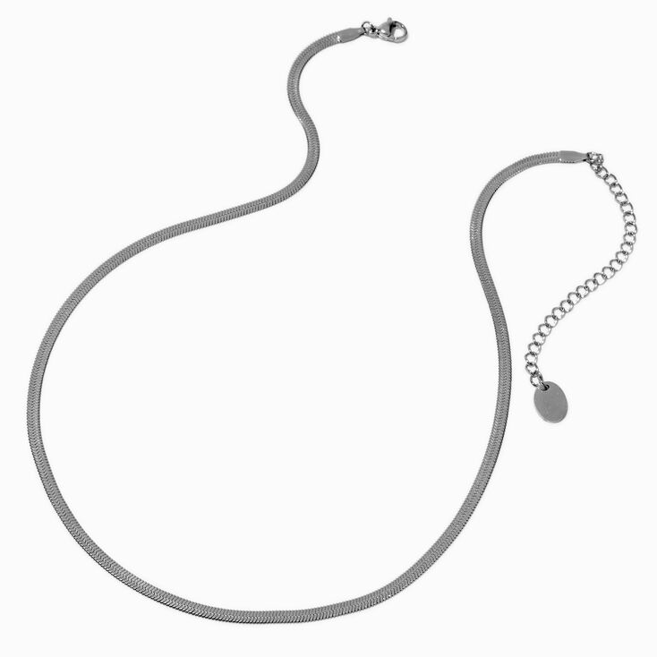 Collier de cha&icirc;ne serpent 3&nbsp;mm en acier inoxydable couleur argent&eacute;e,