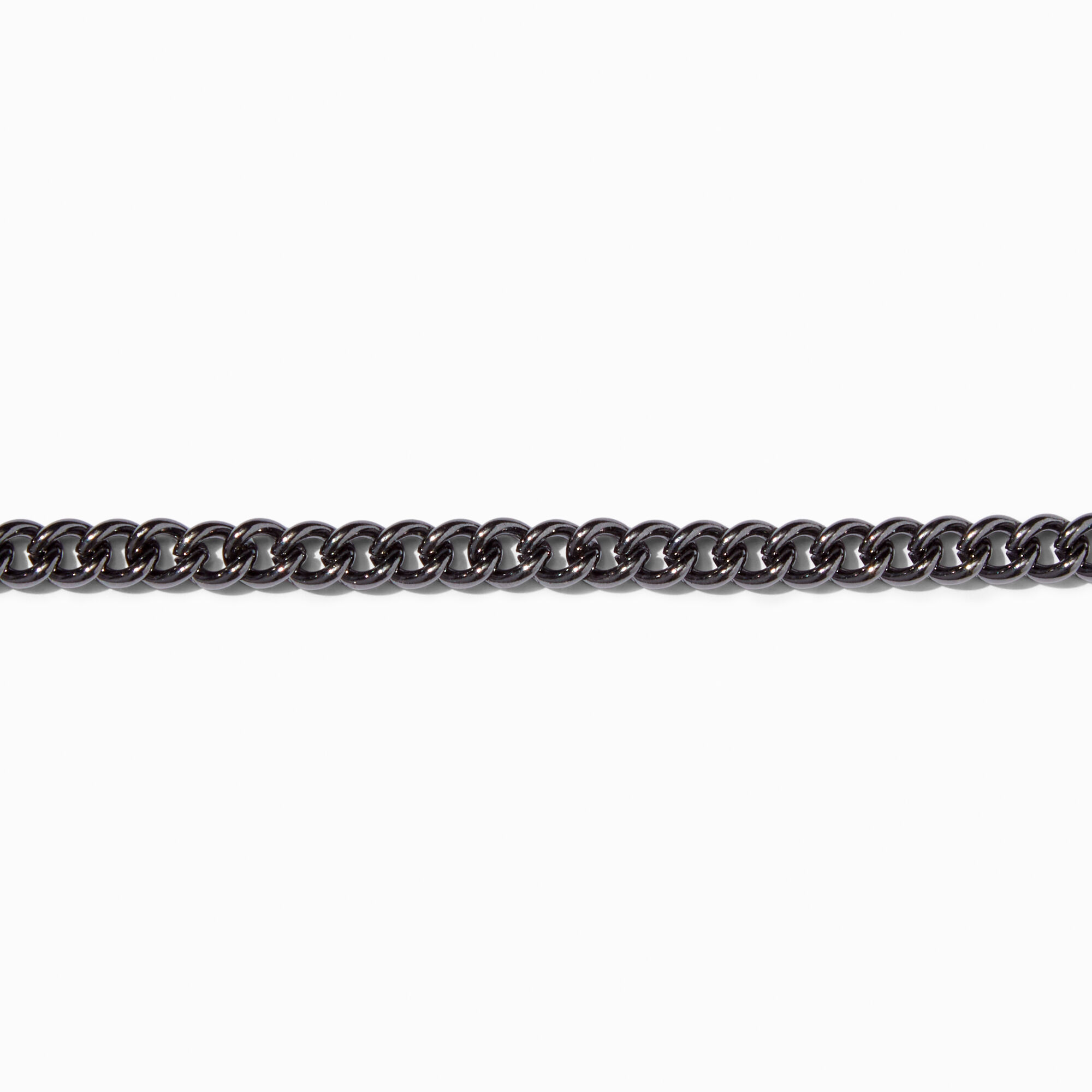 Hematite 3MM Curb Chain Link Bracelet,