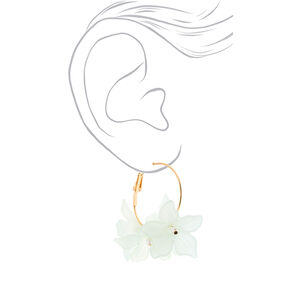 hoop earrings gold 30mm mint flower claires hoops