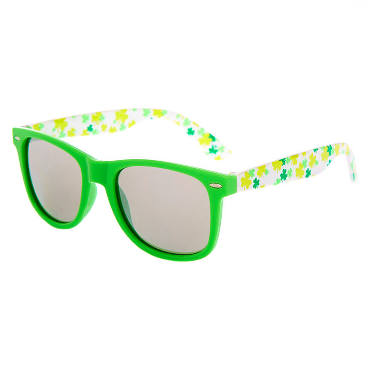 Claire's Lunettes de soleil trèfles rétro - Vert