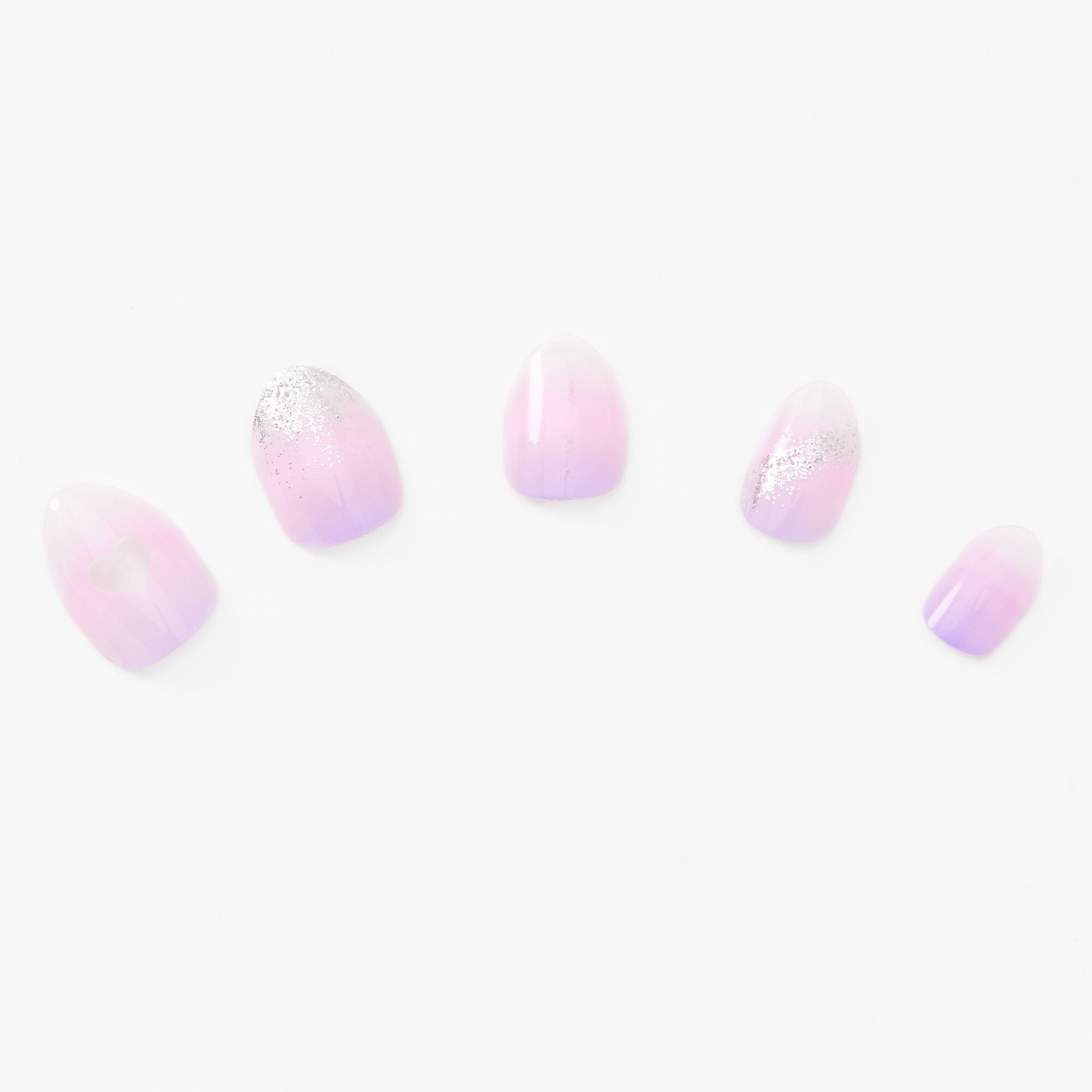 Glitter Pink Ombre Square Press-On Faux Nail Set - 24 Pack,