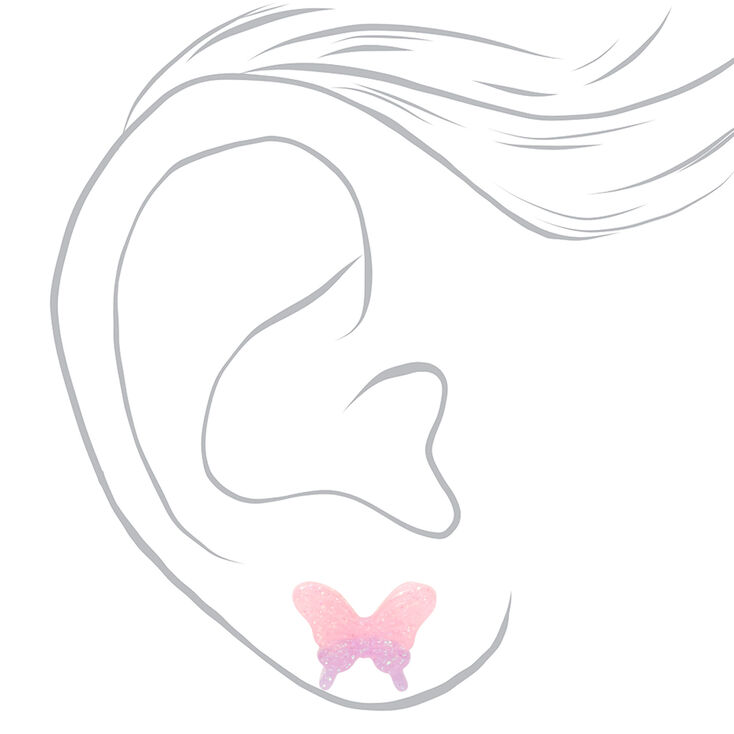 Pastel Ombr&eacute; Glow In the Dark Butterfly Stud Earrings,