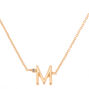 Gold Stone Initial Pendant Necklace - M,