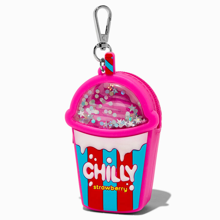 Strawberry Slushie Jelly Coin Purse Keychain,