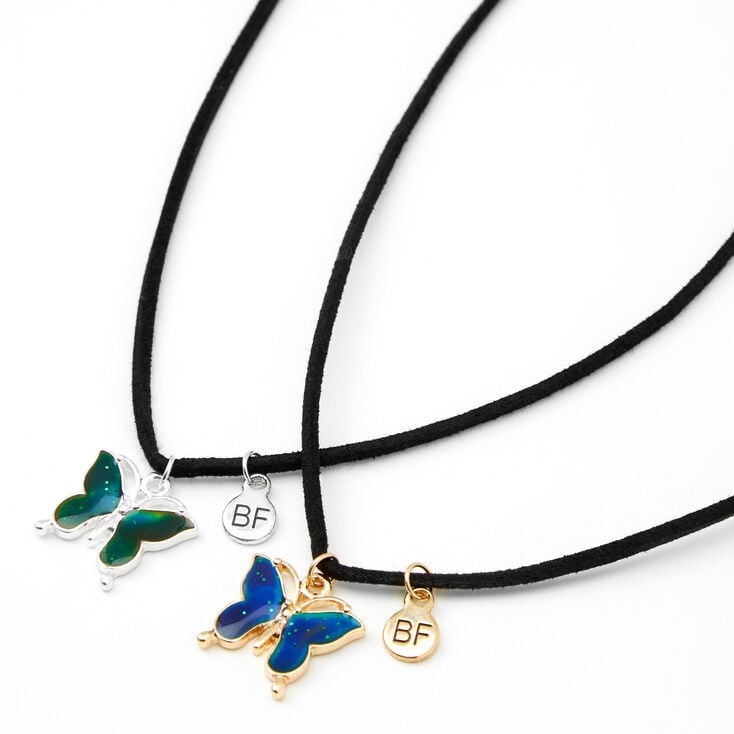 Best Friends Butterfly Mood Pendant Necklaces - 2 Pack,