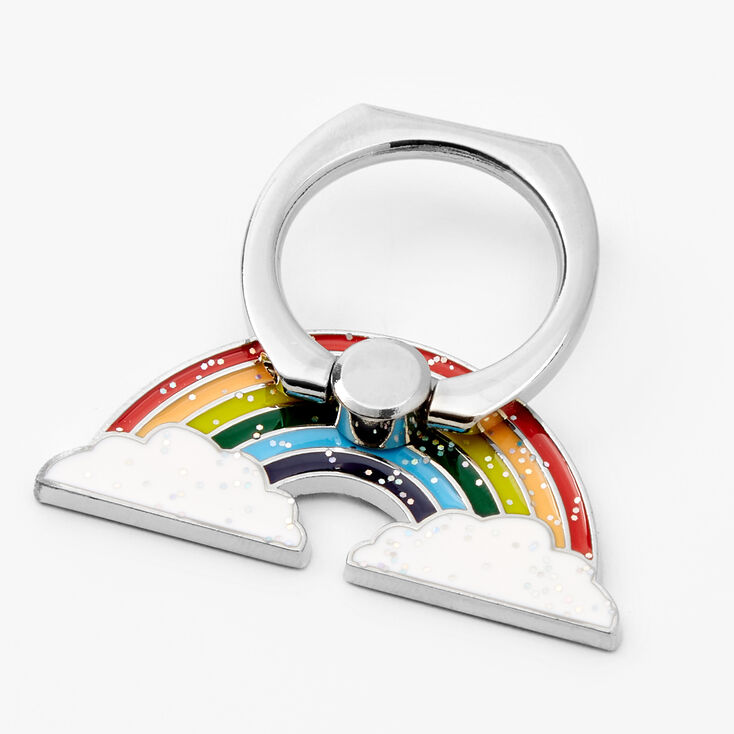 Support avec anneau arc-en-ciel paillet&eacute;,
