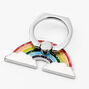 Support avec anneau arc-en-ciel paillet&eacute;,
