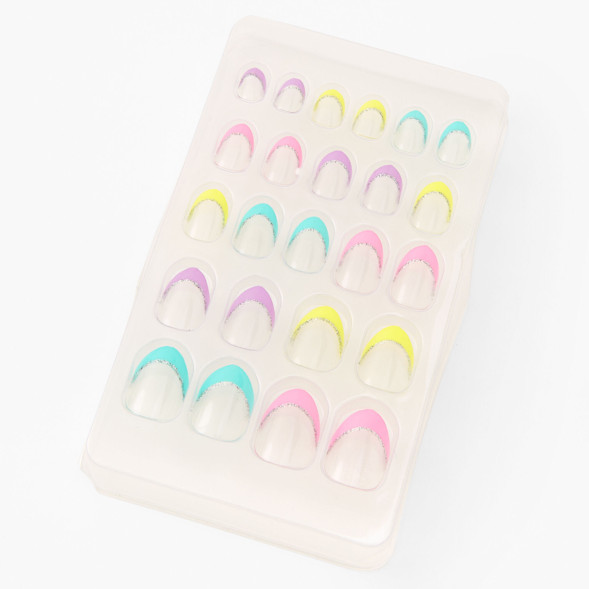 French Pastel Stiletto Press On Vegan Faux Nail Set - 24 Pack,