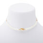 Gold Puka &amp; Cowrie Shell Beaded Choker Necklace - White,