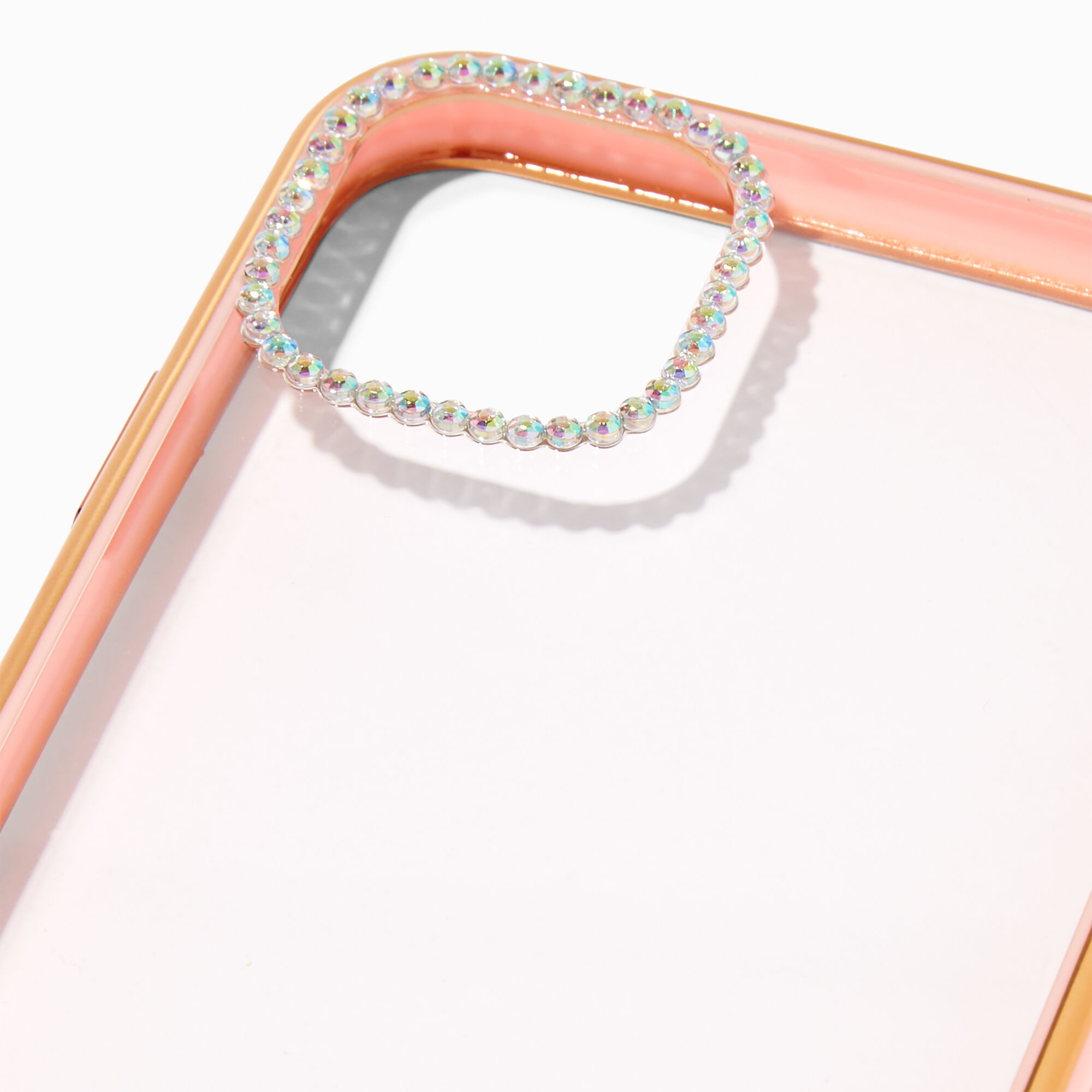 Embellished Clear/Blush Pink Phone Case - Fits iPhone® XR/11,
