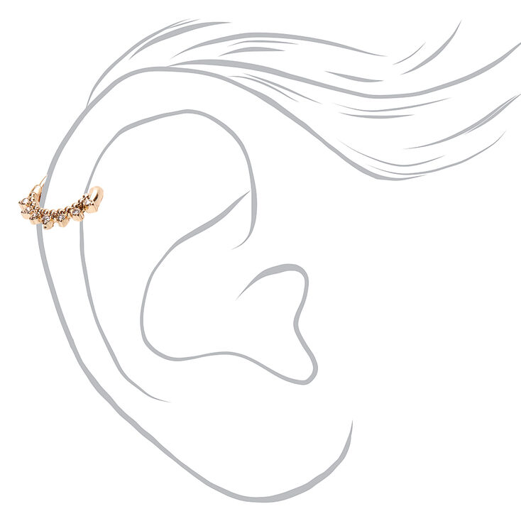 Gold-tone 16G Twisted Crystal Cartilage Hoop Earrings - 3 Pack,