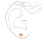 18k Rose Gold Plated Heart Paw Print Stud Earrings,