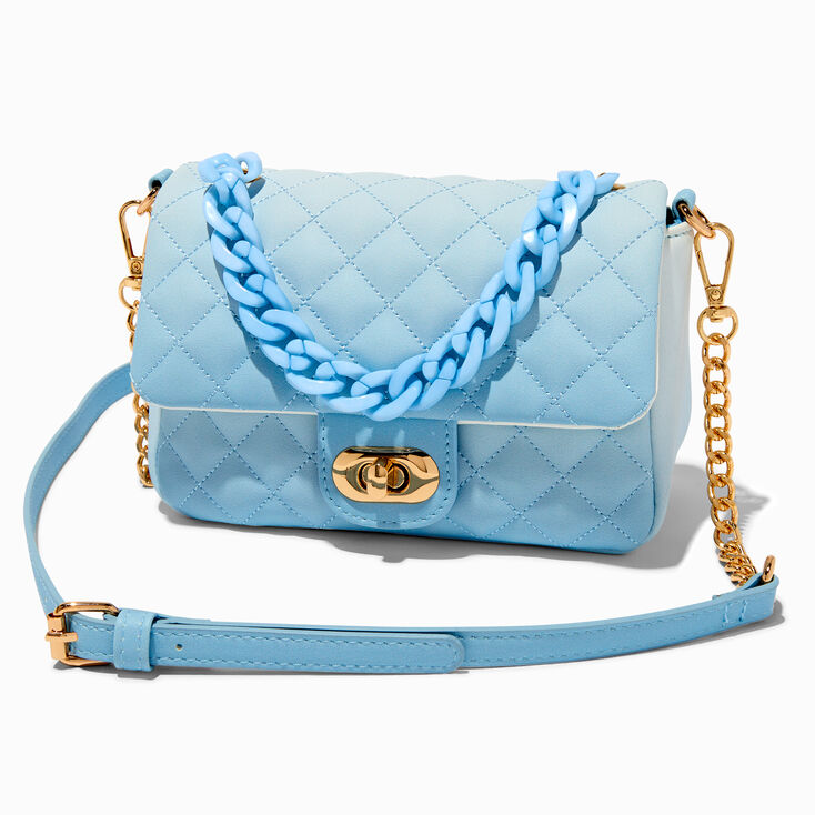 Blue Ombr&eacute; Quilted Crossbody Bag,