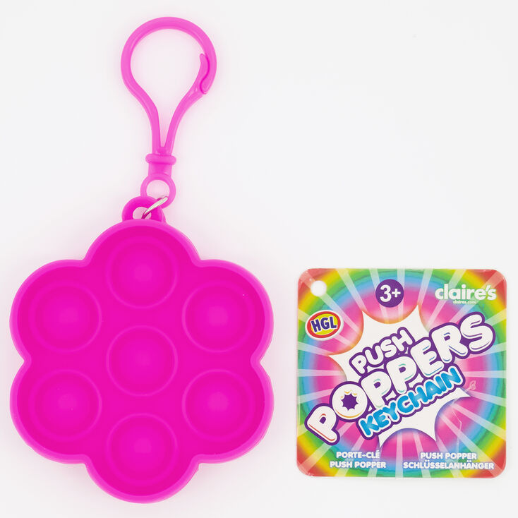 Neon Push Poppers Fidget Toy Keyring &ndash; Styles May Vary,