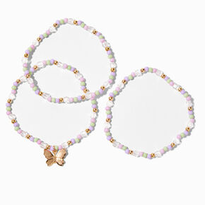 Claire&#39;s Club Lilac Butterfly Stretch Bracelets &#40;3 Pack&#41;,