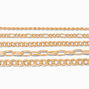 Gold Woven Chain Bracelet Set - 5 Pack,