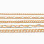 Gold Woven Chain Bracelet Set - 5 Pack,