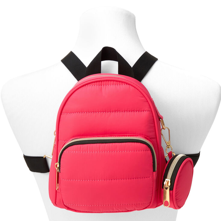 Neon Pink Small Backpack and Coin Pouch,